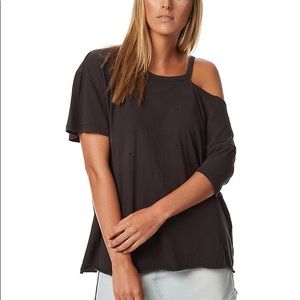 Mink pink cement distressed tee